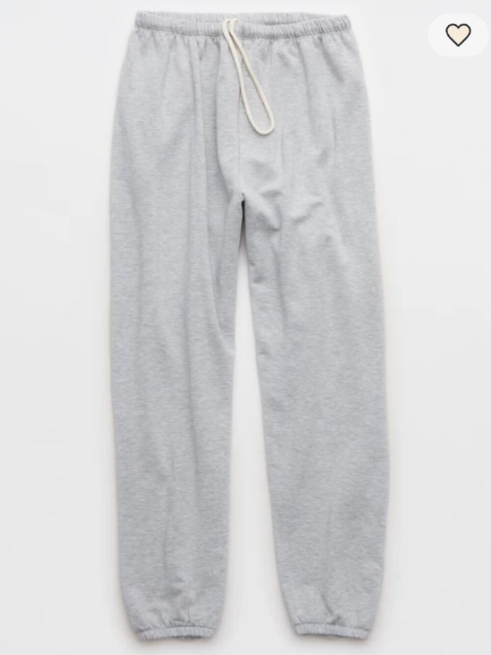 Offline By Aerie Gray Soft Tie Waist Straight Fleece Jogger Sweatpants
